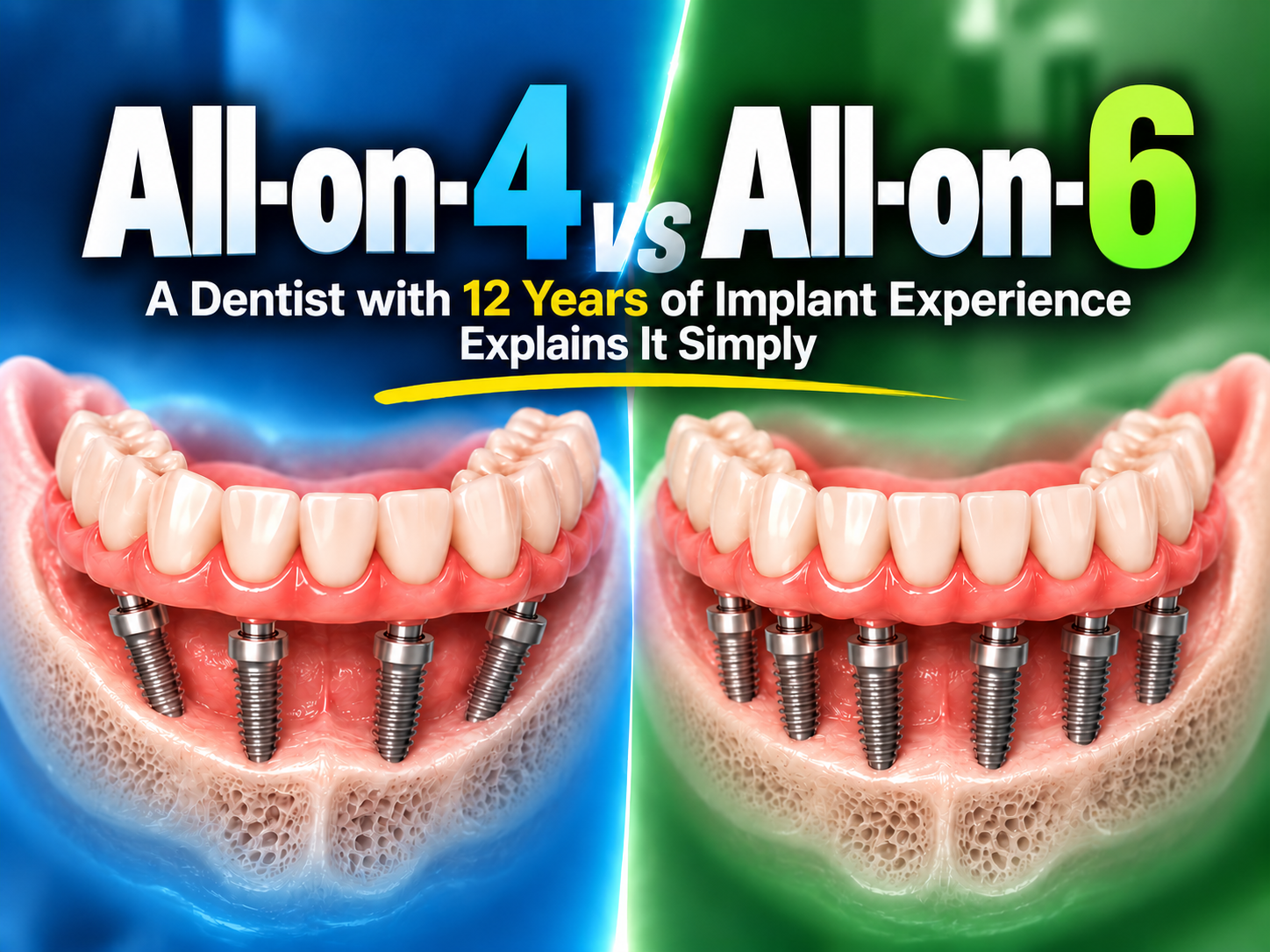All-on-4 Dental Implants: Cost, Risks, and Why I Often Prefer 6 Implants – A Practicing Dentist Explains