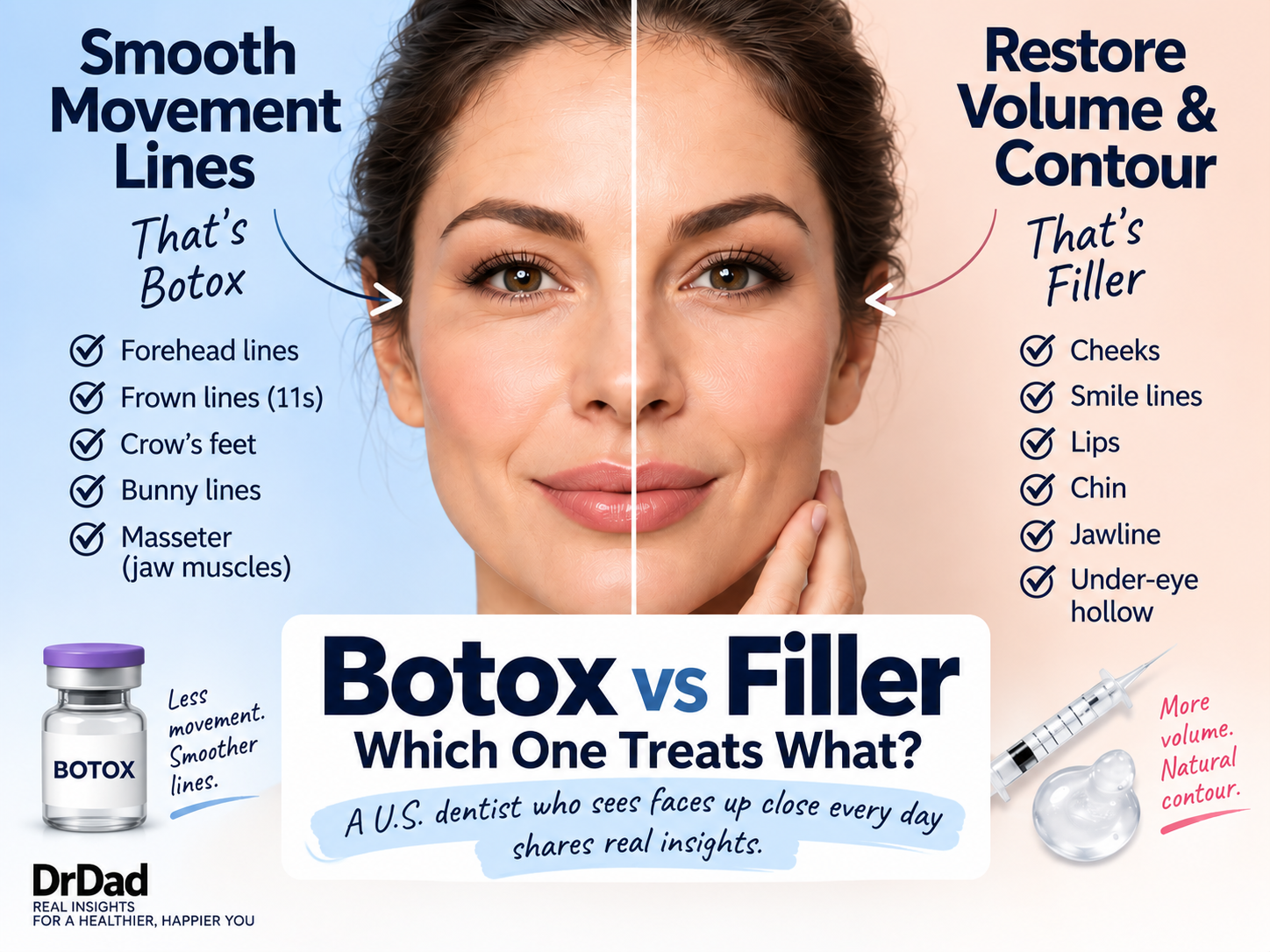 Botox vs Filler: Which One Treats What? – A Practicing Dentist Explains