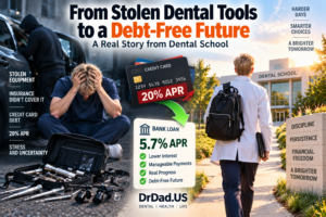 Dental student credit card debt journey from 20% APR to a 5.7% bank loan