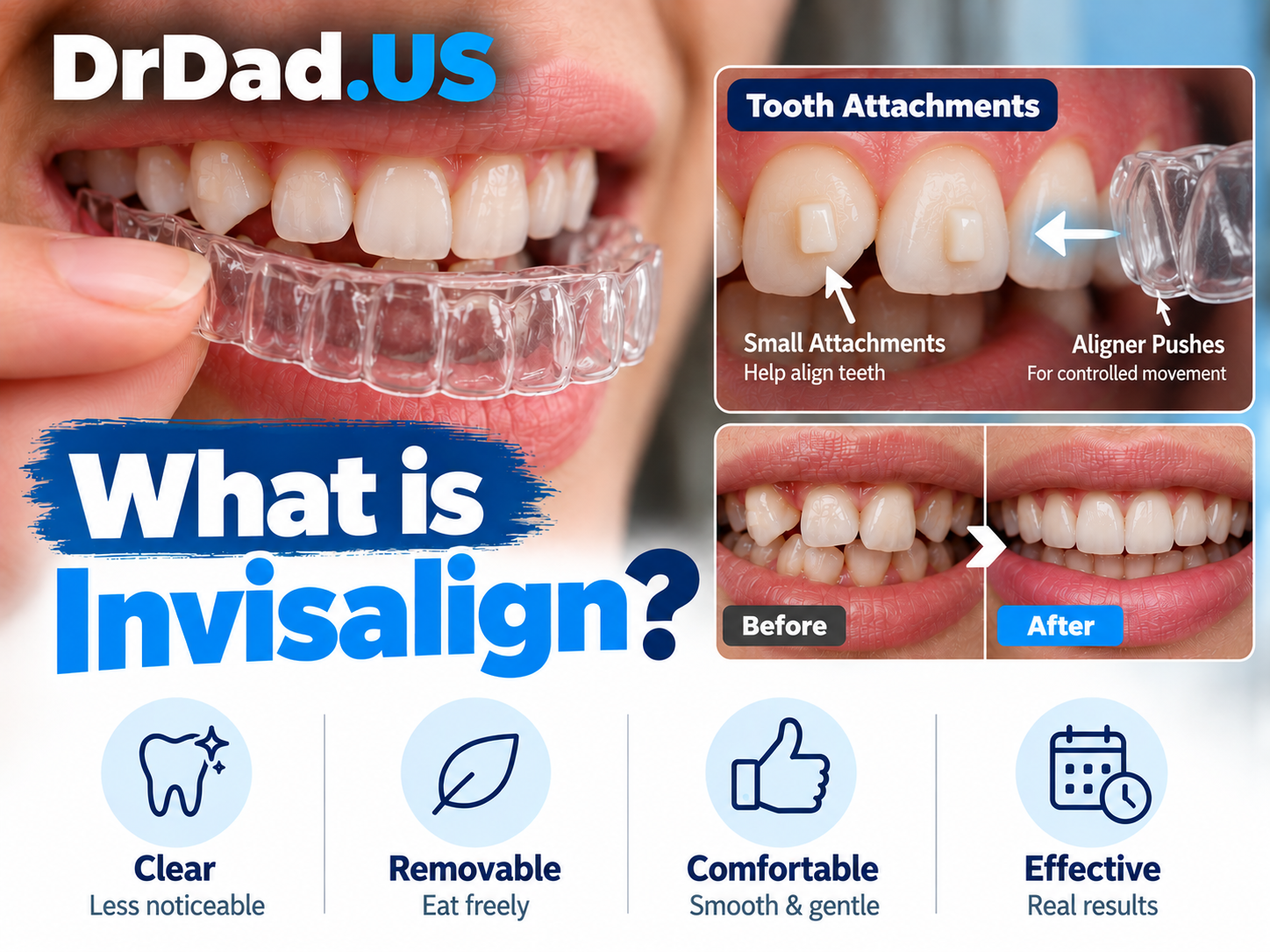 Invisalign and braces comparison infographic for adults